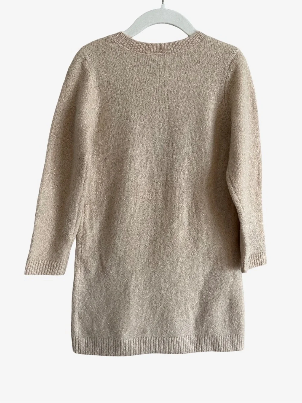 NWT The Children’s Place Girls Sequin Heart Sweater Dress Toasted Cashew 4T